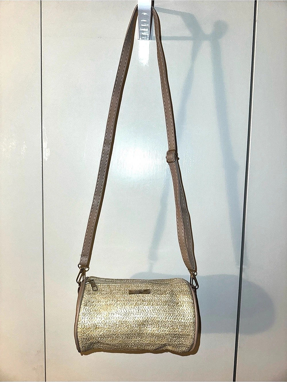 Woven Straw Crossbody Bag in Neutrals NWT